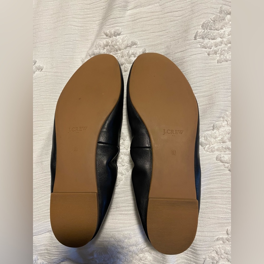 J Crew Lizzie leather ballet flats shoes Size 10 WORN ONCE - Picture 4 of 4